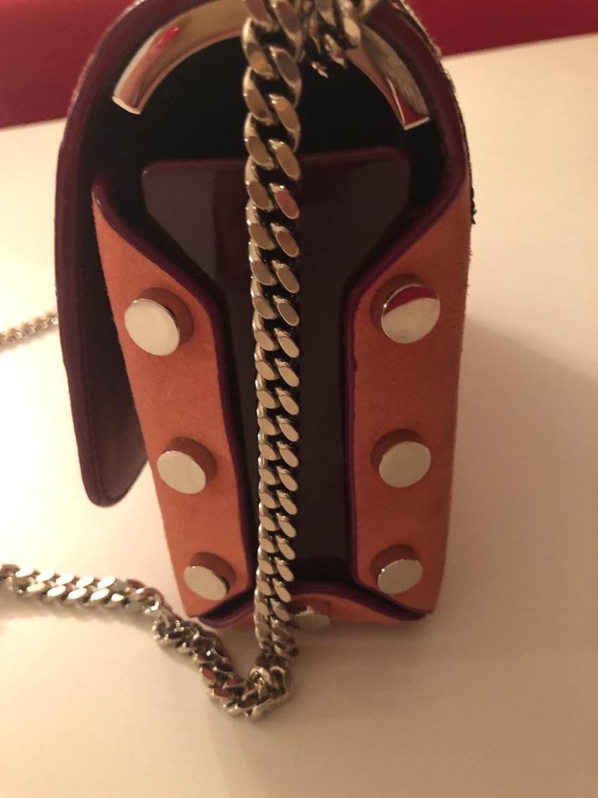 Jimmy Choo 'Petite Lockett' Palm Appliqué Suede Shoulder Bag
