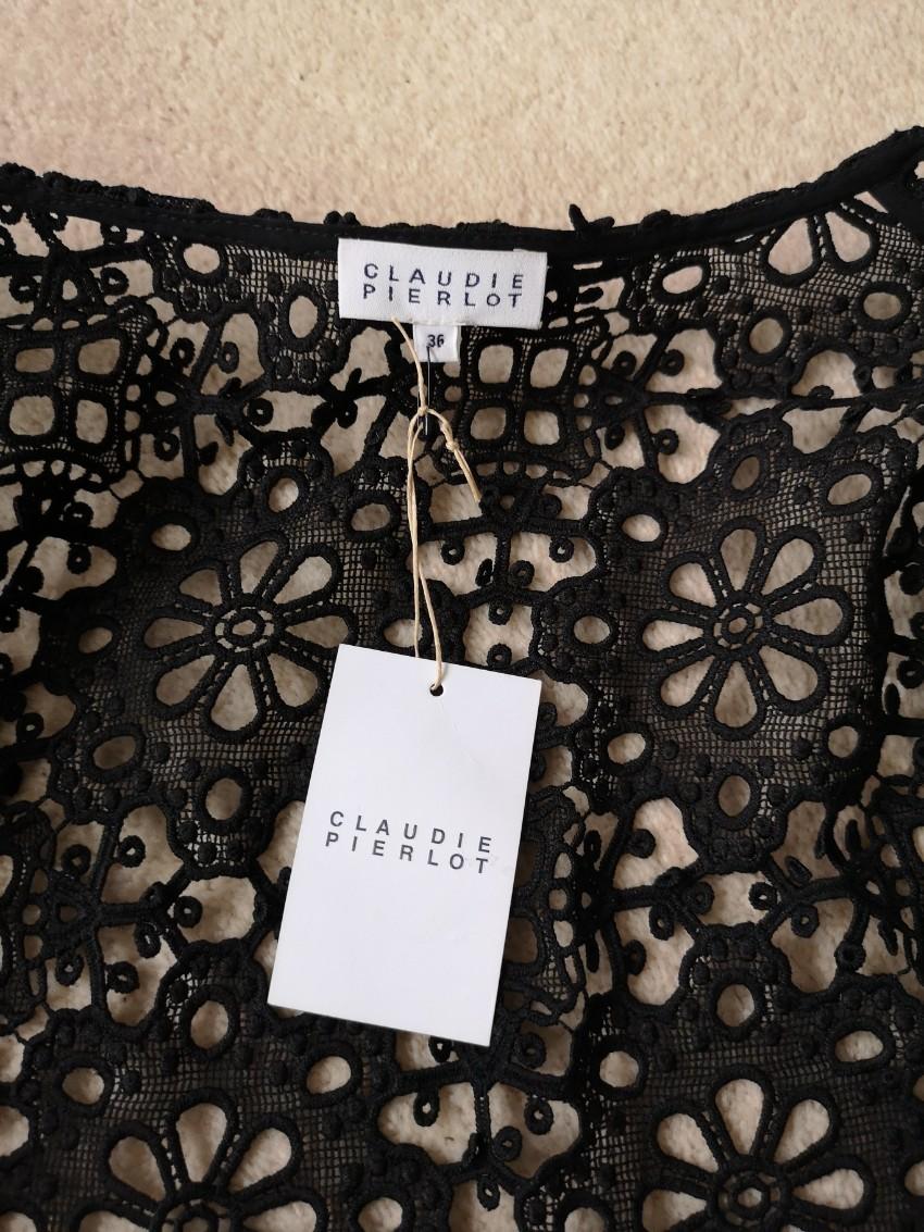 Claudie Pierlot Black Lace Ruffle Jacket