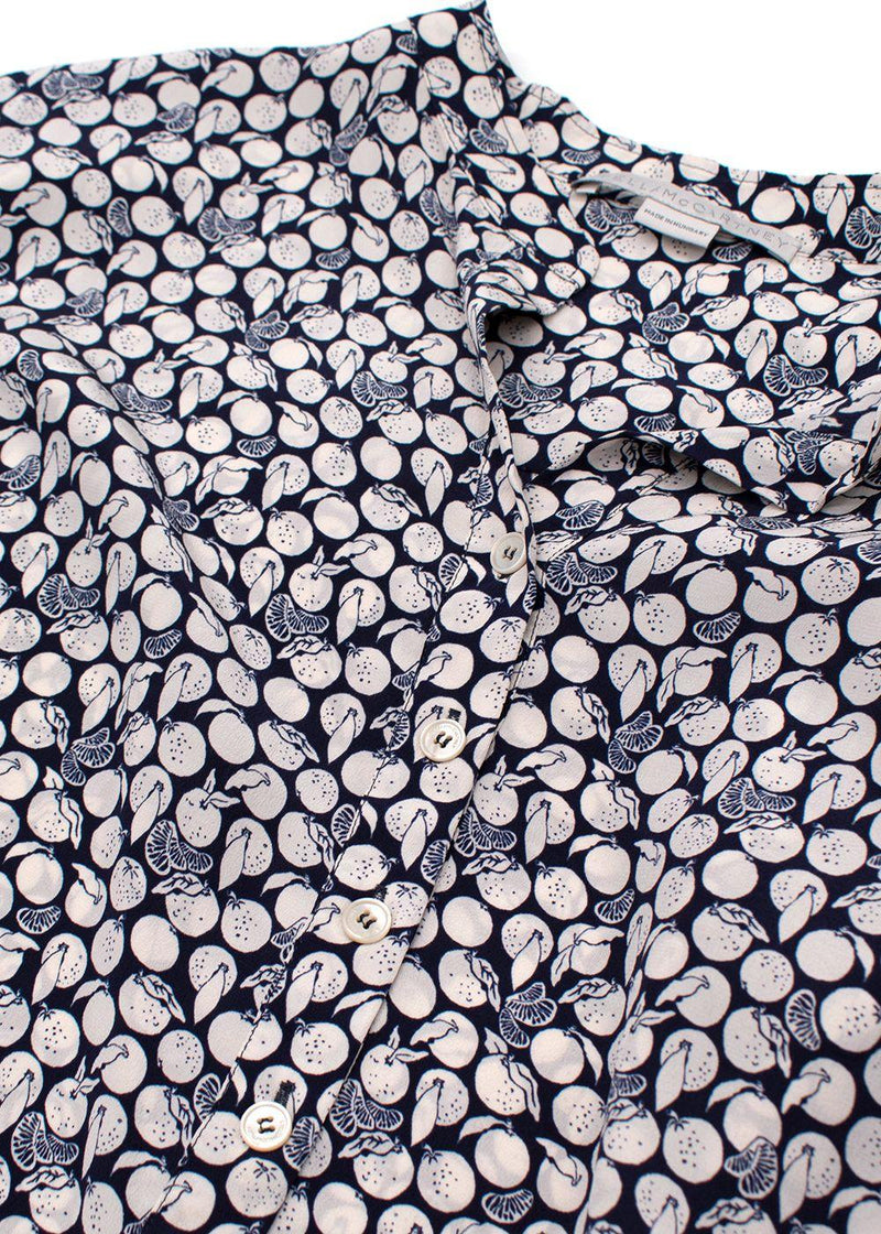 Stella McCartney Navy Lemon Print Silk Shirt