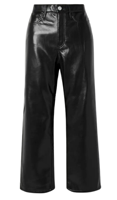 Frame Black Leather Le Jane Cropped Trousers