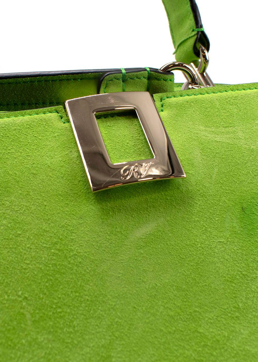 Roger Vivier green suede tote