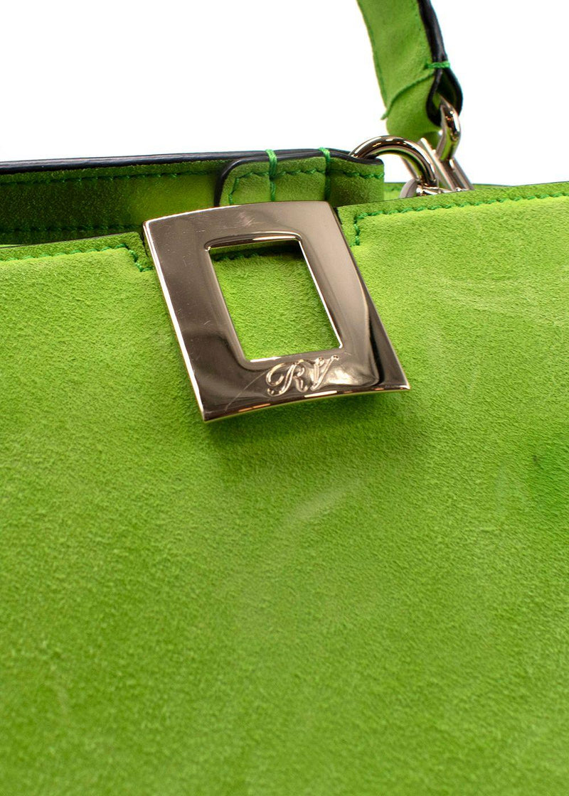 Roger Vivier green suede tote