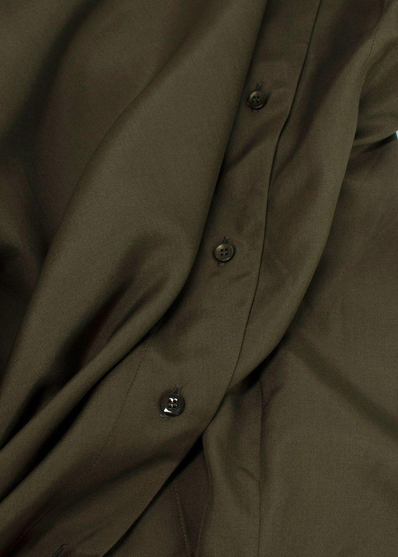 Valentino Khaki Neck Tie Detailed Asymmetric Tunic Dress