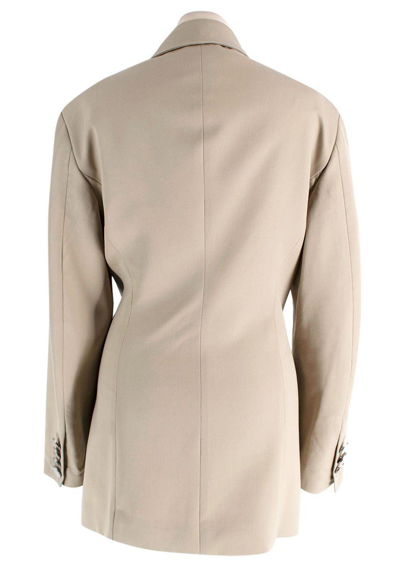 Christopher Esber Neutral Single Breasted Wool Blazer