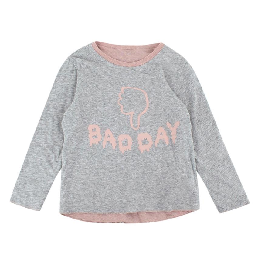 Stella McCartney Grey/Pink Good Day/Bad Day Cotton Reversible Sweater