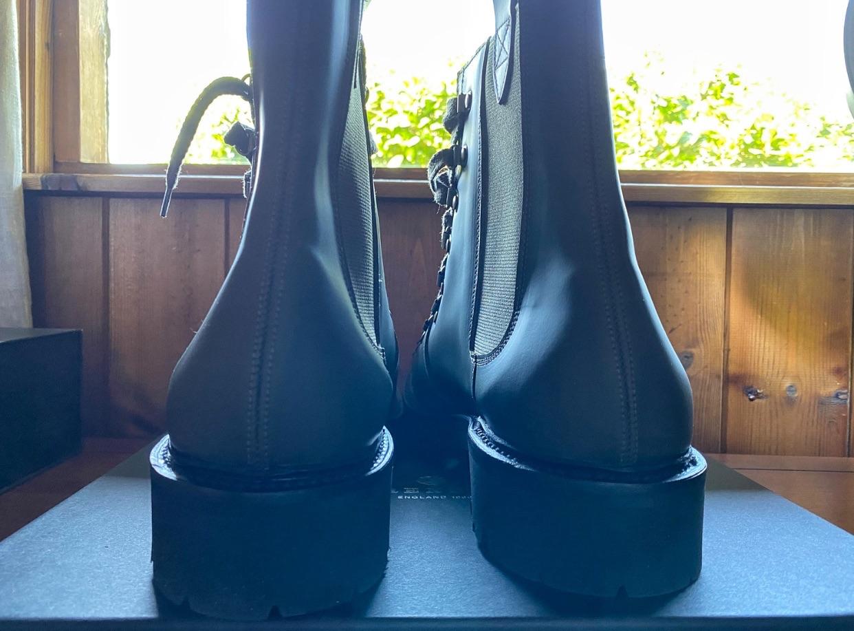 Rubberised Leather Pull On Military Boots