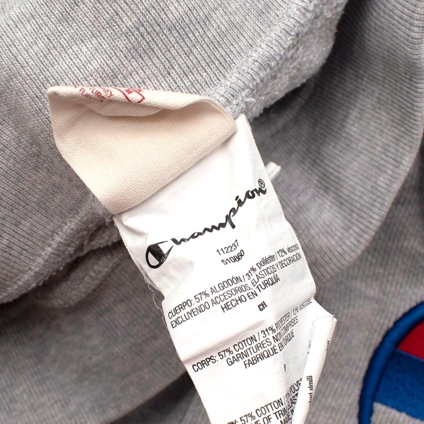 Champion Grey Cotton Logo Joggers