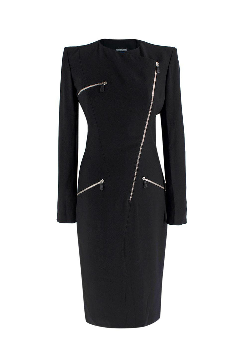 Alexander McQueen Black Dress with Silver Zips