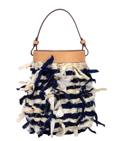 The Backward Vendor Porcelain Pot Leather Silk Bucket Bag