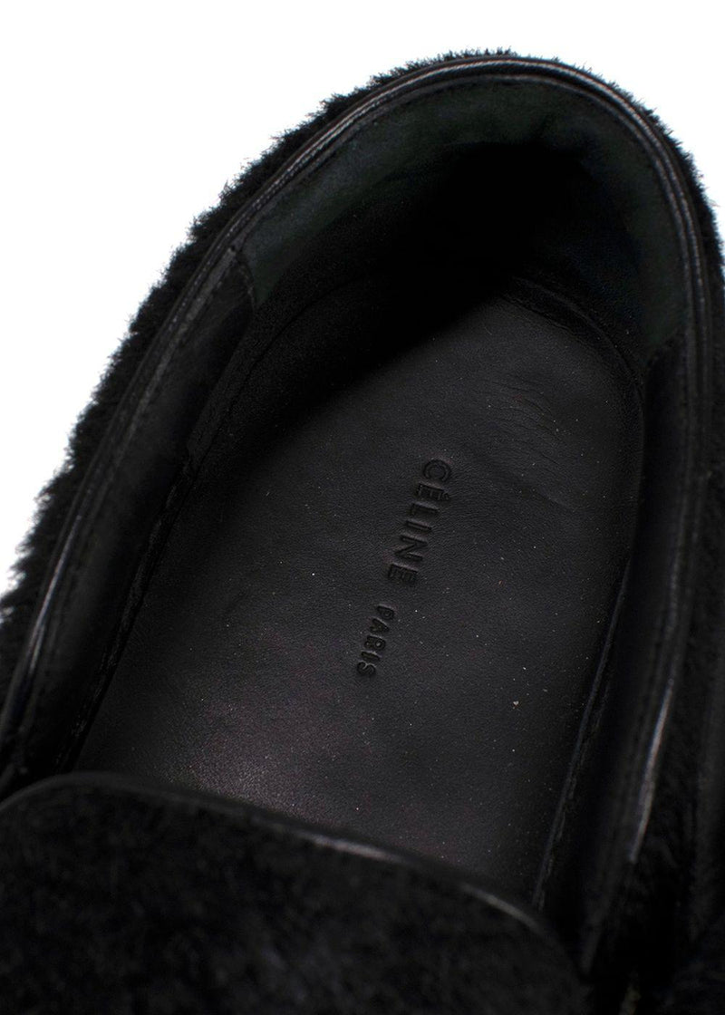 Celine Black Pony Hair Slip On Sneakers