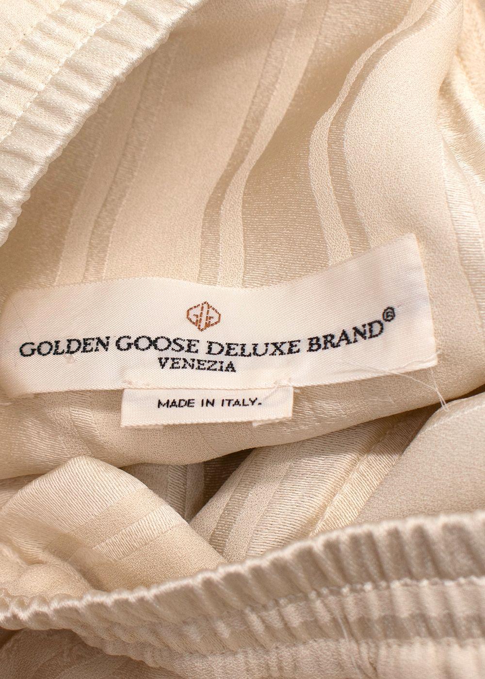 Golden Goose Cream SStar Print Split Hem Joggers