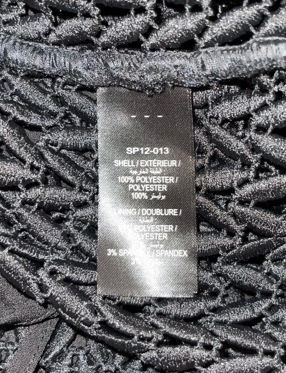 black lace embroidery cold-shoulder dress