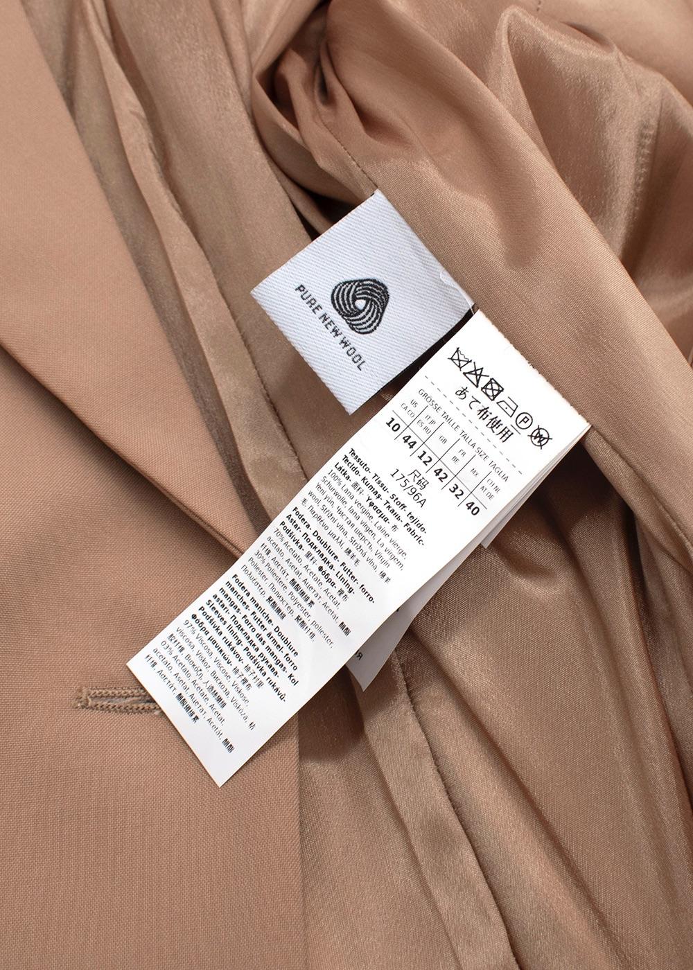 Sportmax Beige Double Breasted Wool Blazer