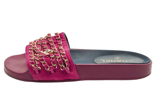 Chanel Chain Embellished Slides