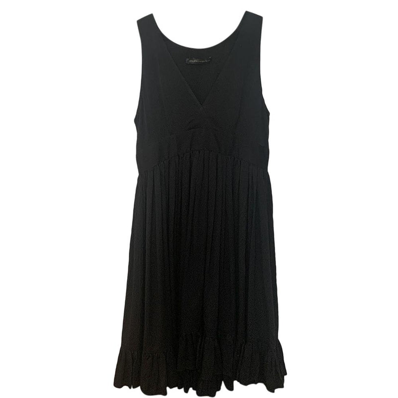 Balenciaga Black Draped Silk Dress