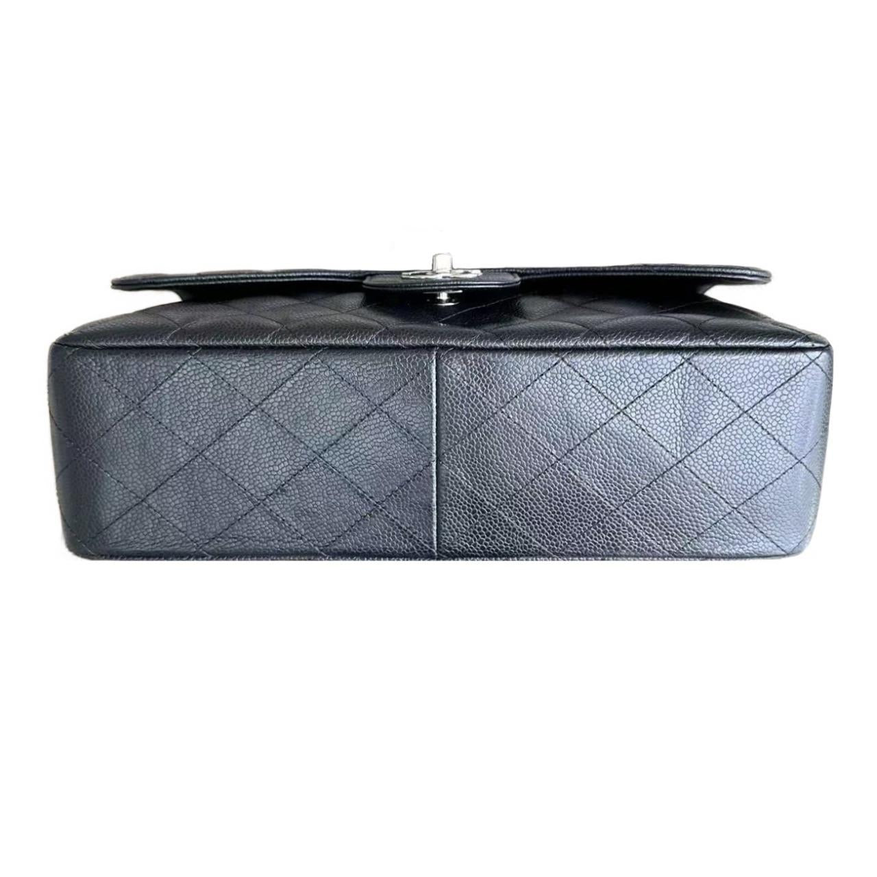 Chanel Black Caviar Leather Jumbo Single Flap Bag