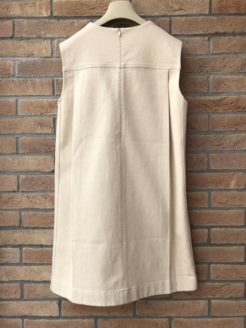Chloe Sleeveless mini dress in colour-block stretch denim canvas