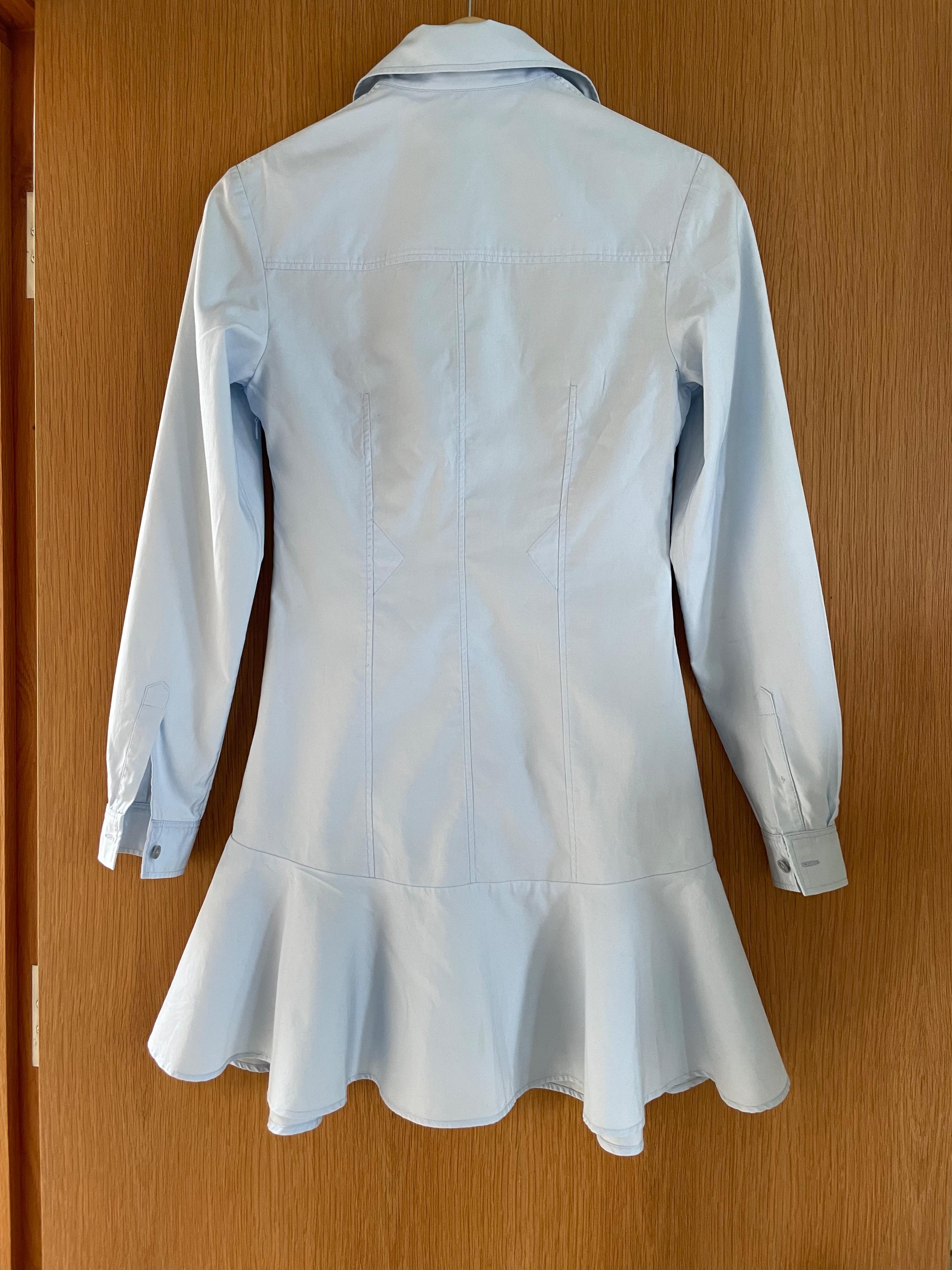 Light blue cotton shirt dress