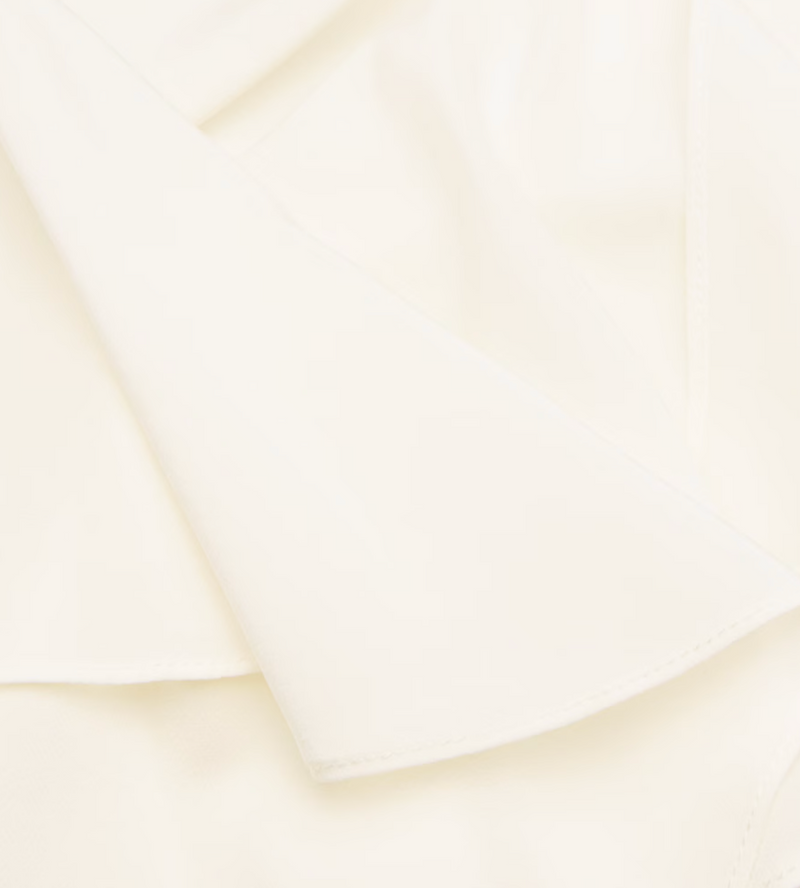 Frame Silk Ruffle-Neck Blouse
