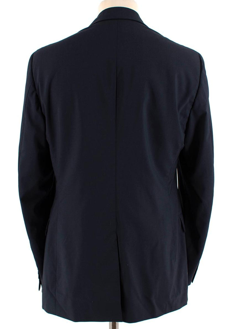 Prada Navy Wool Single Breasted Tailored Jacket