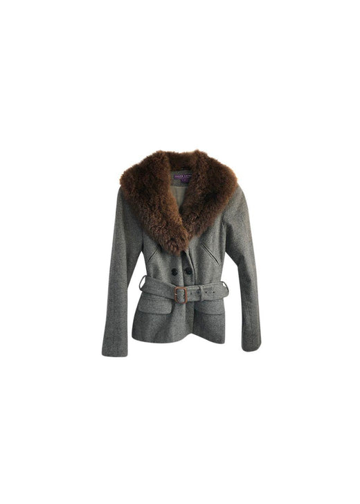 Collection Cashmere Jacket with Rabbit Fur Collar