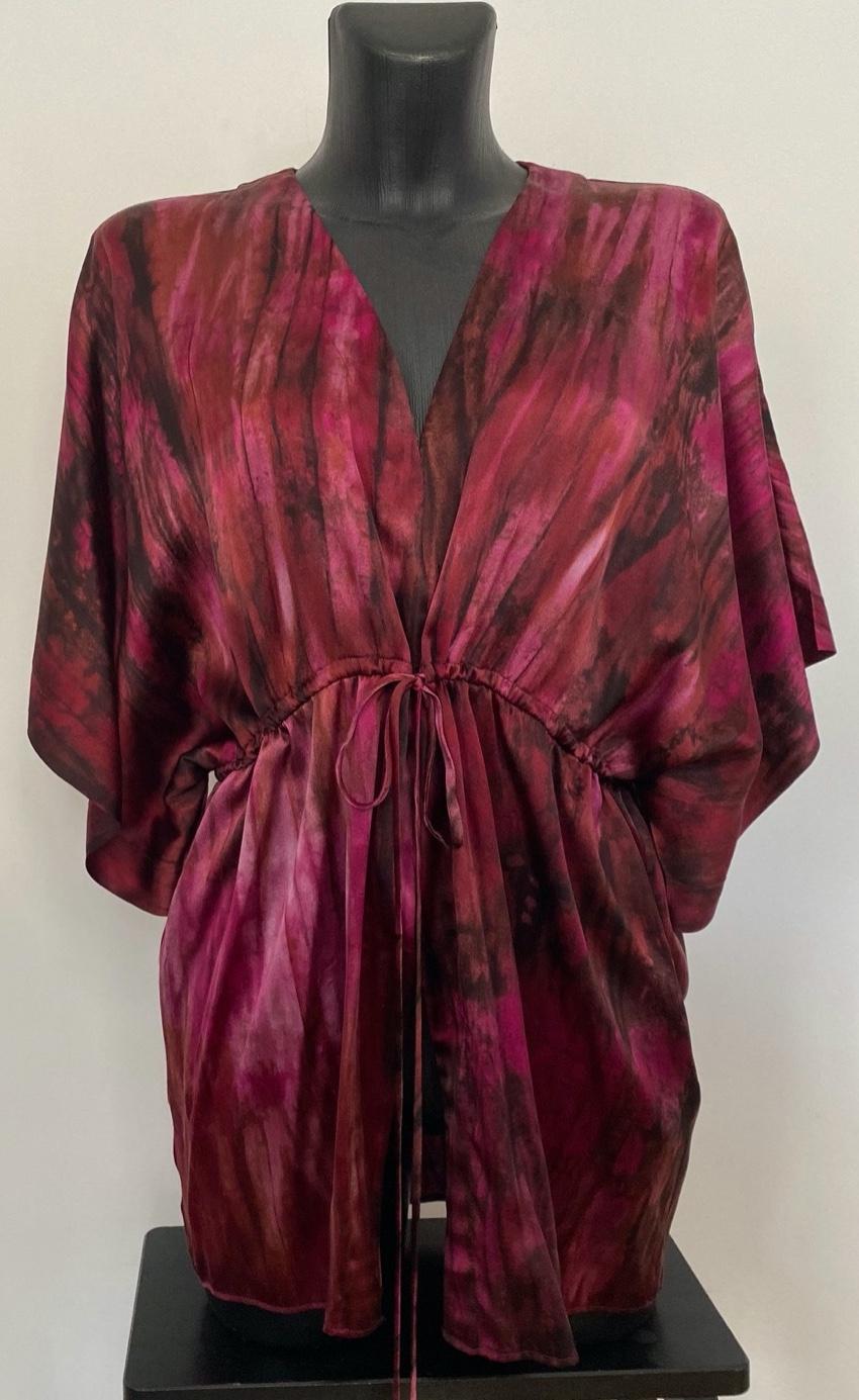 Alice + Olivia Burgundy Silk Top