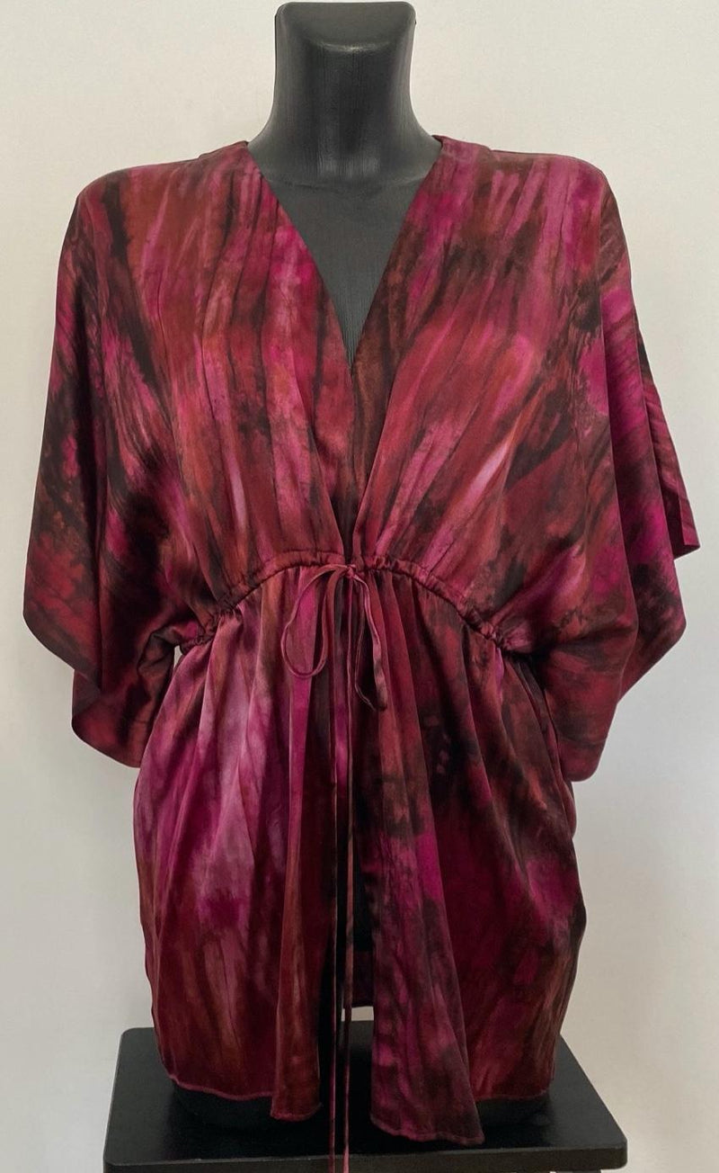 Alice + Olivia Burgundy Silk Top