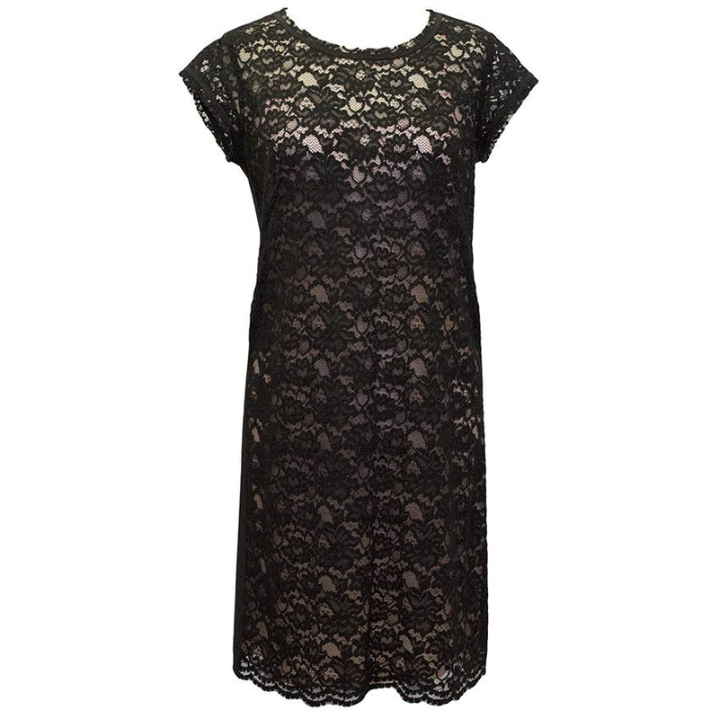 Pinko Black Lace Tunic with pink slip underdress