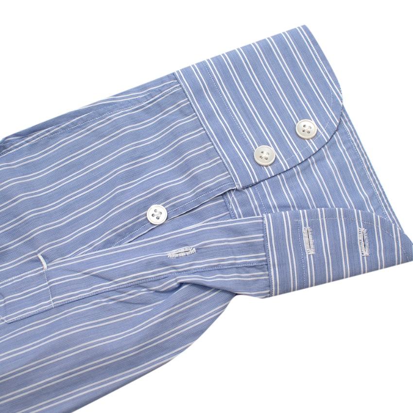 Emanuele Maffeis Blue Cotton Long Sleeve Tailored Shirt