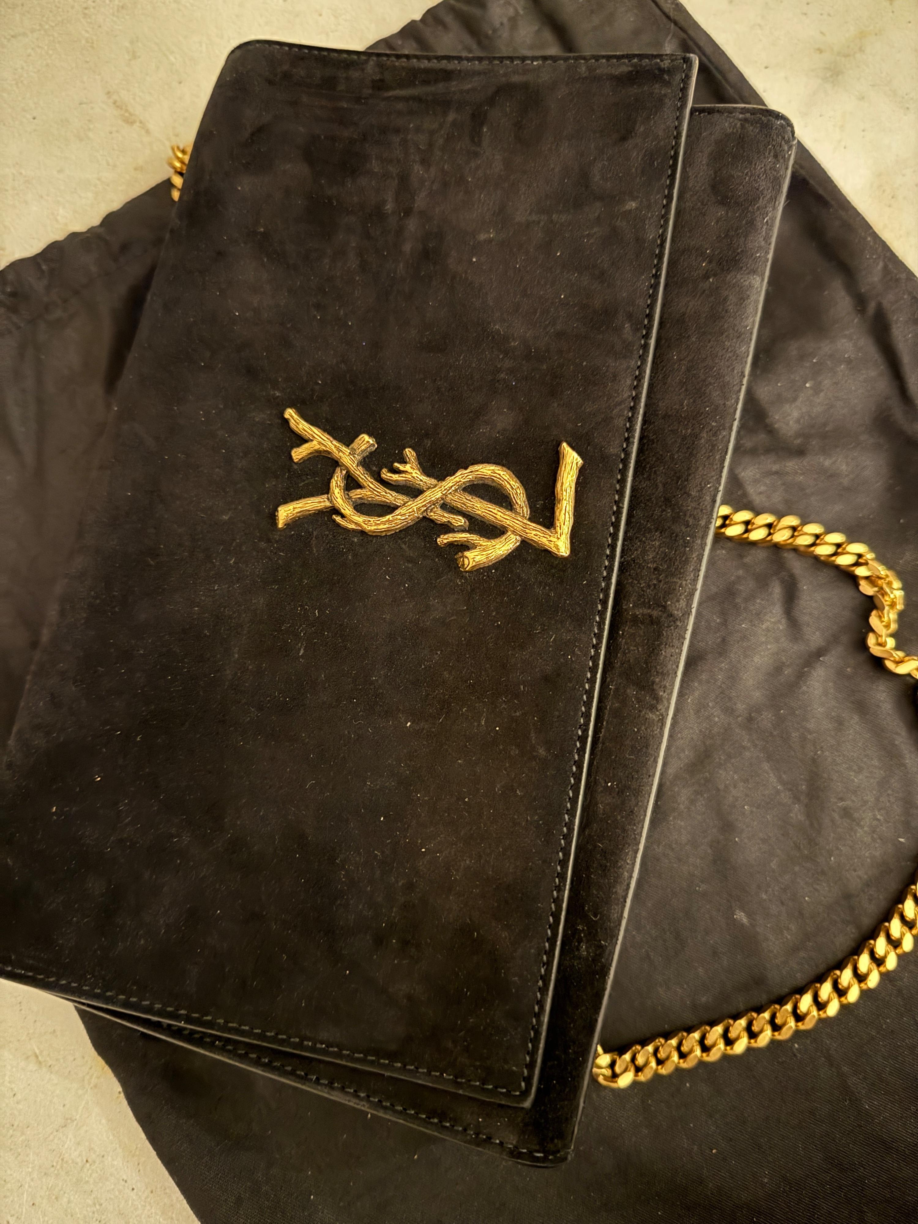 Saint Laurent Black Suede Kate Bag