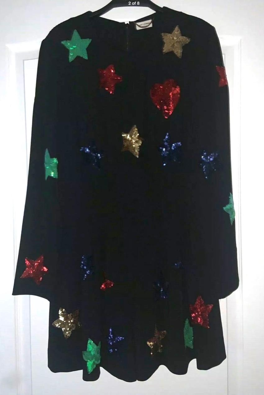Saint Laurent Black Embroidered Runway Playsuit