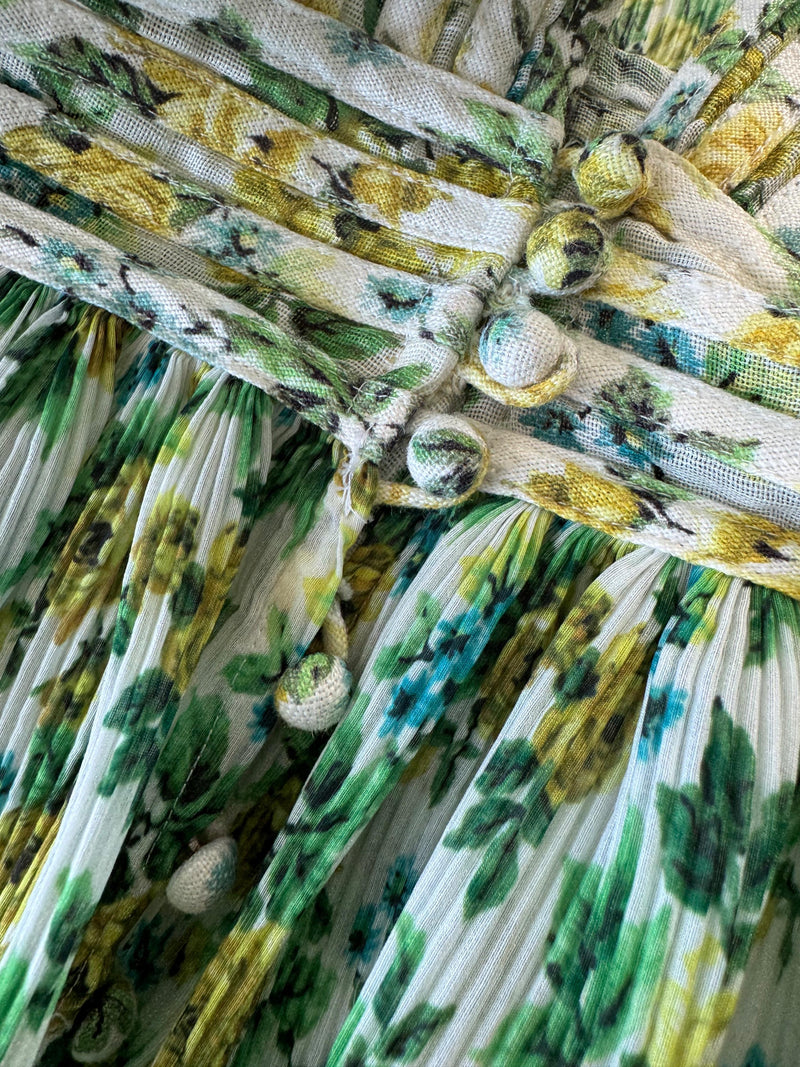 Zimmermann Green Golden Plisse Mini Dress