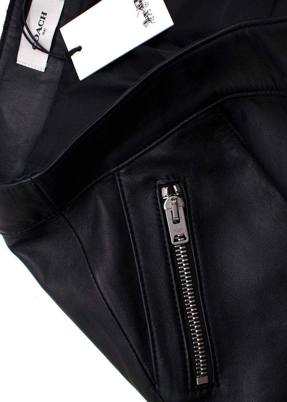 Coach Black Leather Mini Skirt