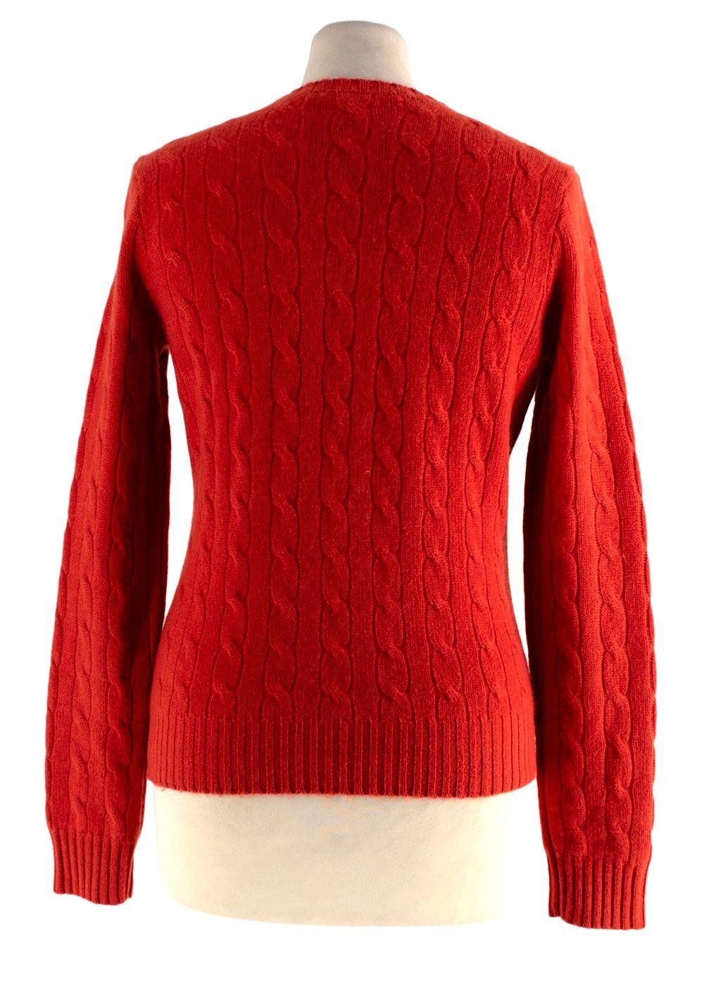 Ralph Lauren Orange Cable Knit Cashmere Jumper