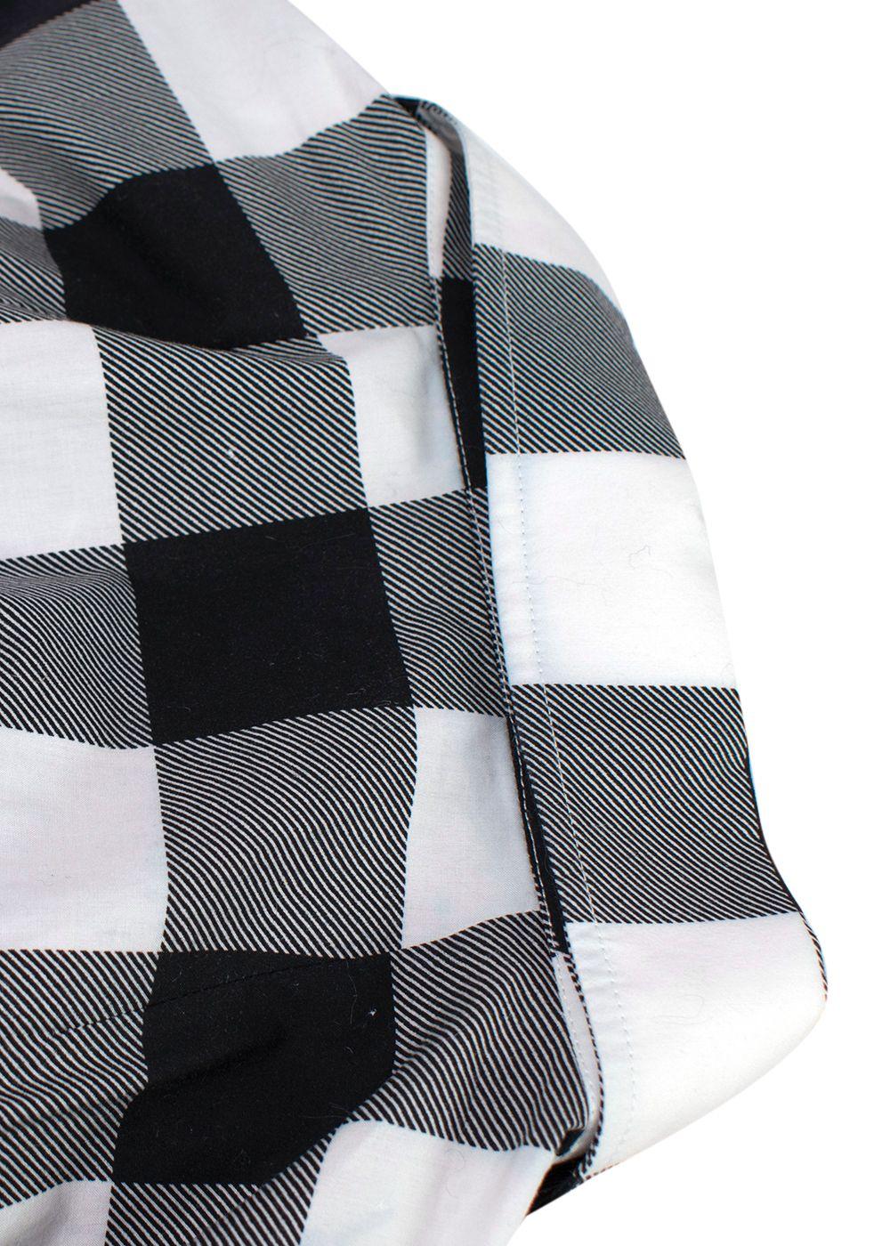Dolce & Gabbana Black and White Check Short Sleeve Shirt
