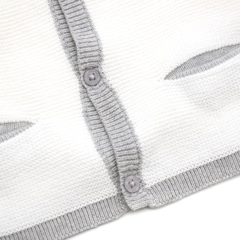 Mayoral New Born White and Grey Cardigan