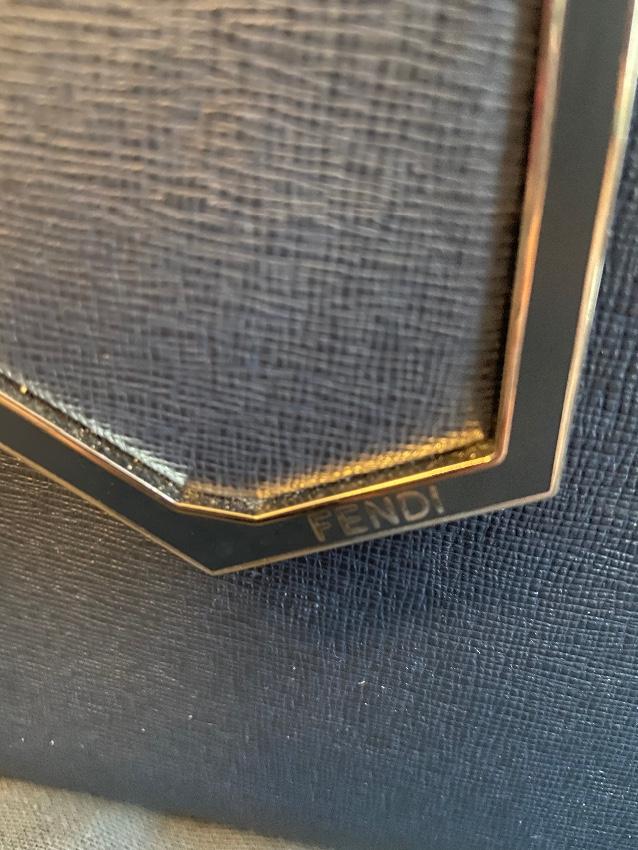 Fendi Blue leather 2Jours Tote Bag