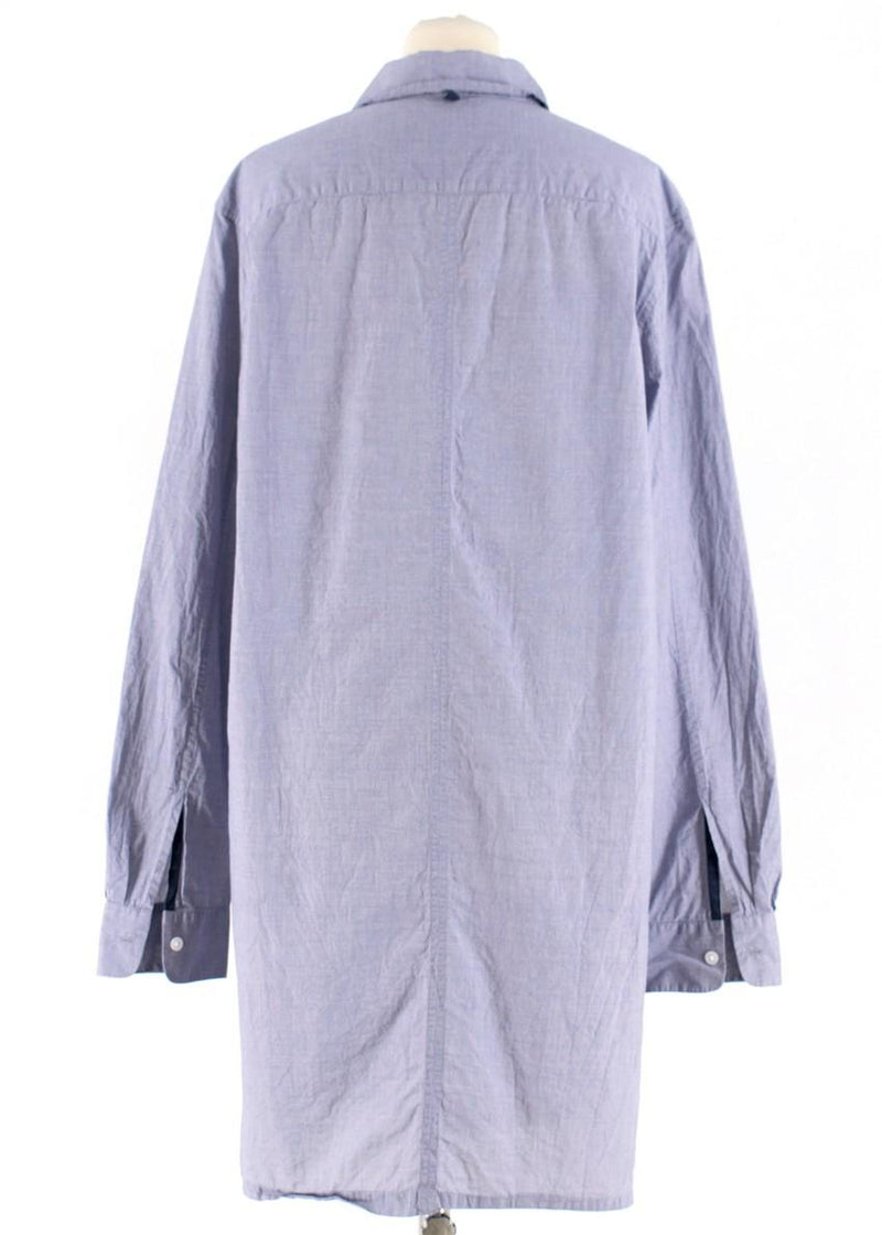 Adam Lippes Blue Houndstooth Check Shirt Dress