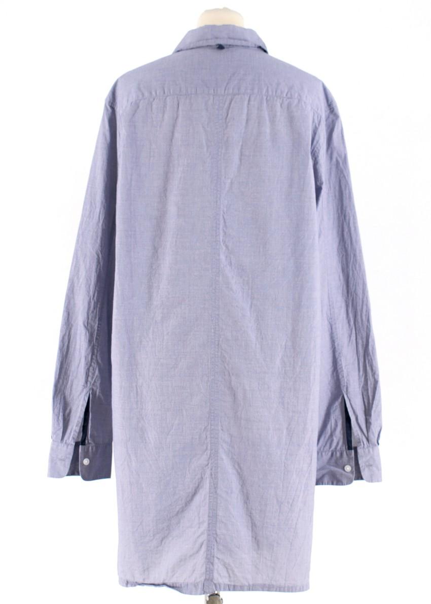 Adam Lippes Blue Houndstooth Check Shirt Dress