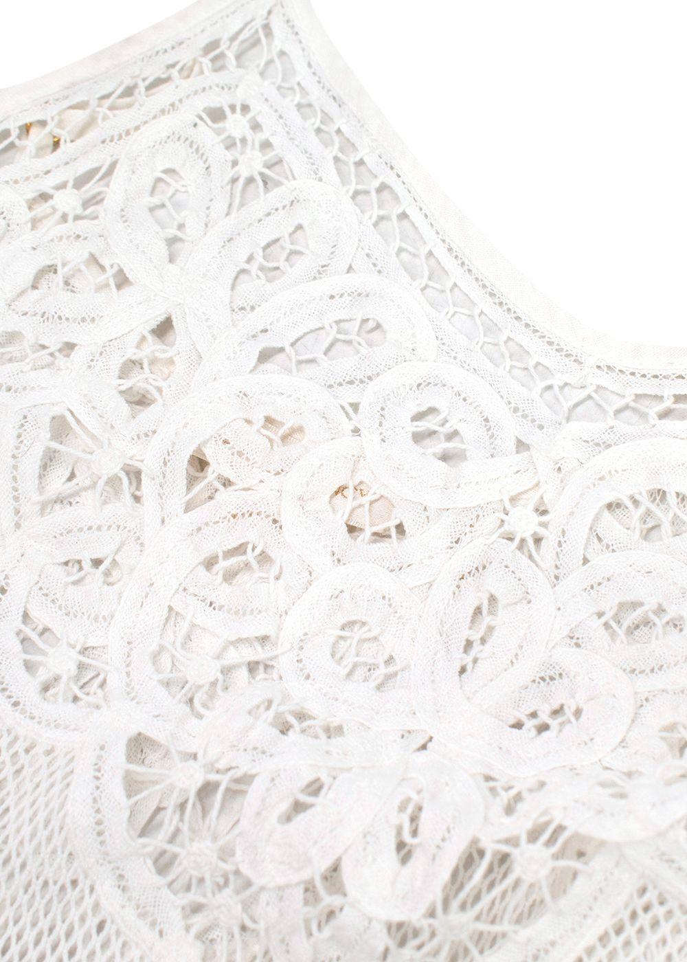LoveShackFancy White Crochet Maxi Dress