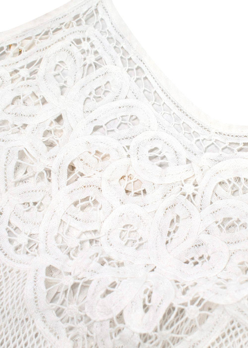 LoveShackFancy White Crochet Maxi Dress
