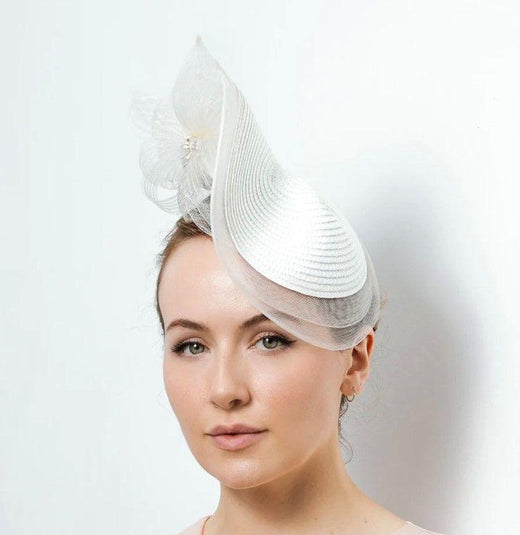 Maggie Mowbray White Floral Fascinator