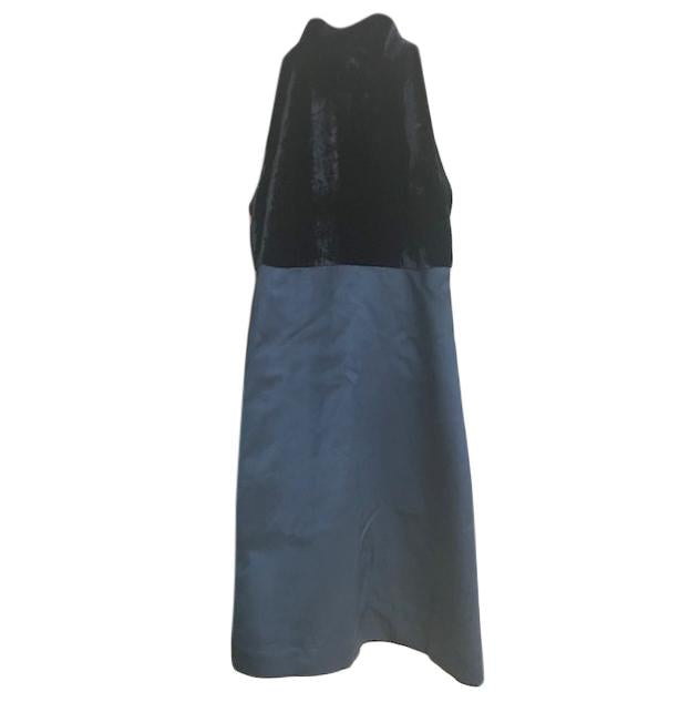 Fabi Halterneck Velvet Panelled Dress