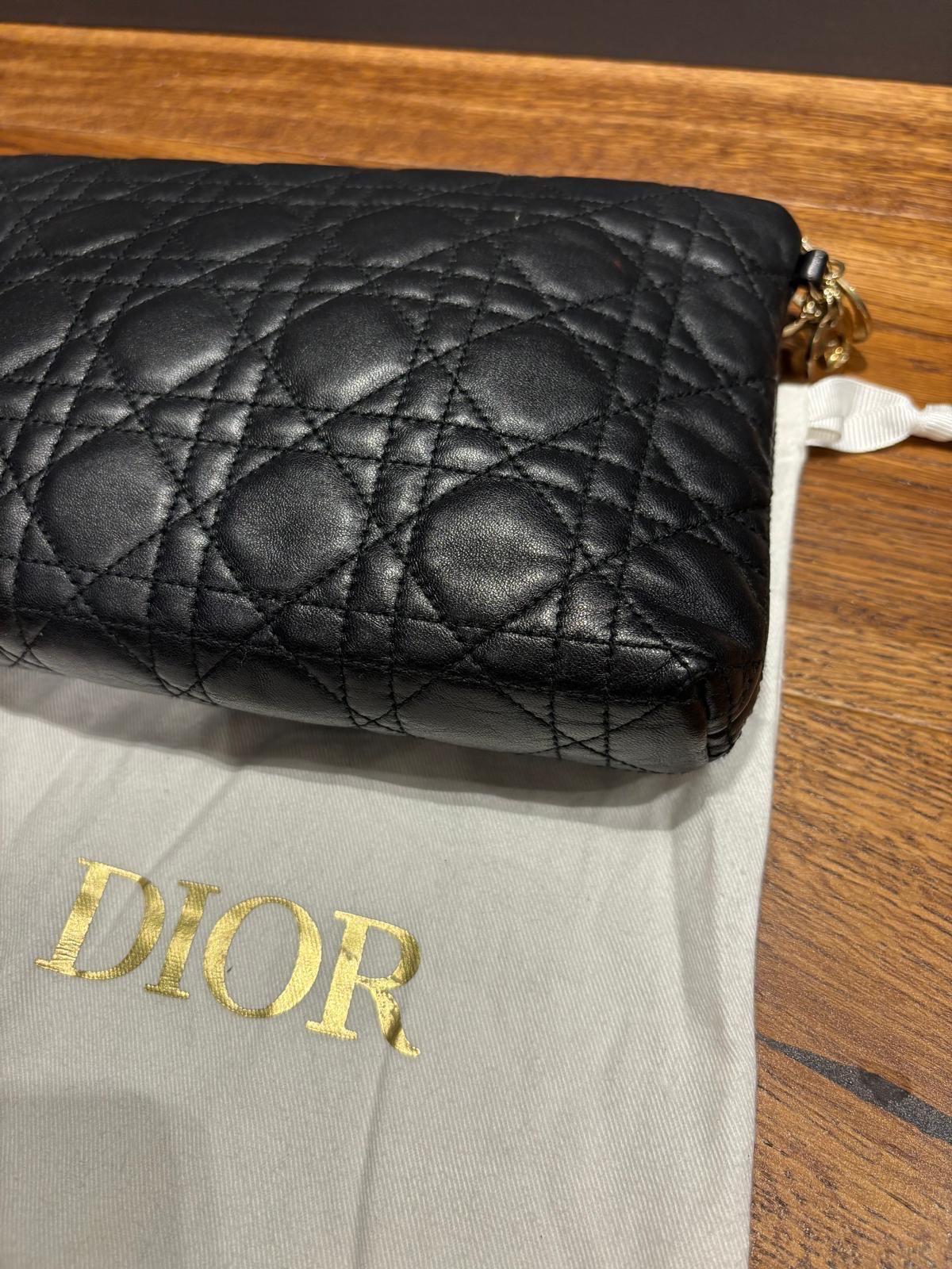 Dior Black Cannage  Leather Pouch