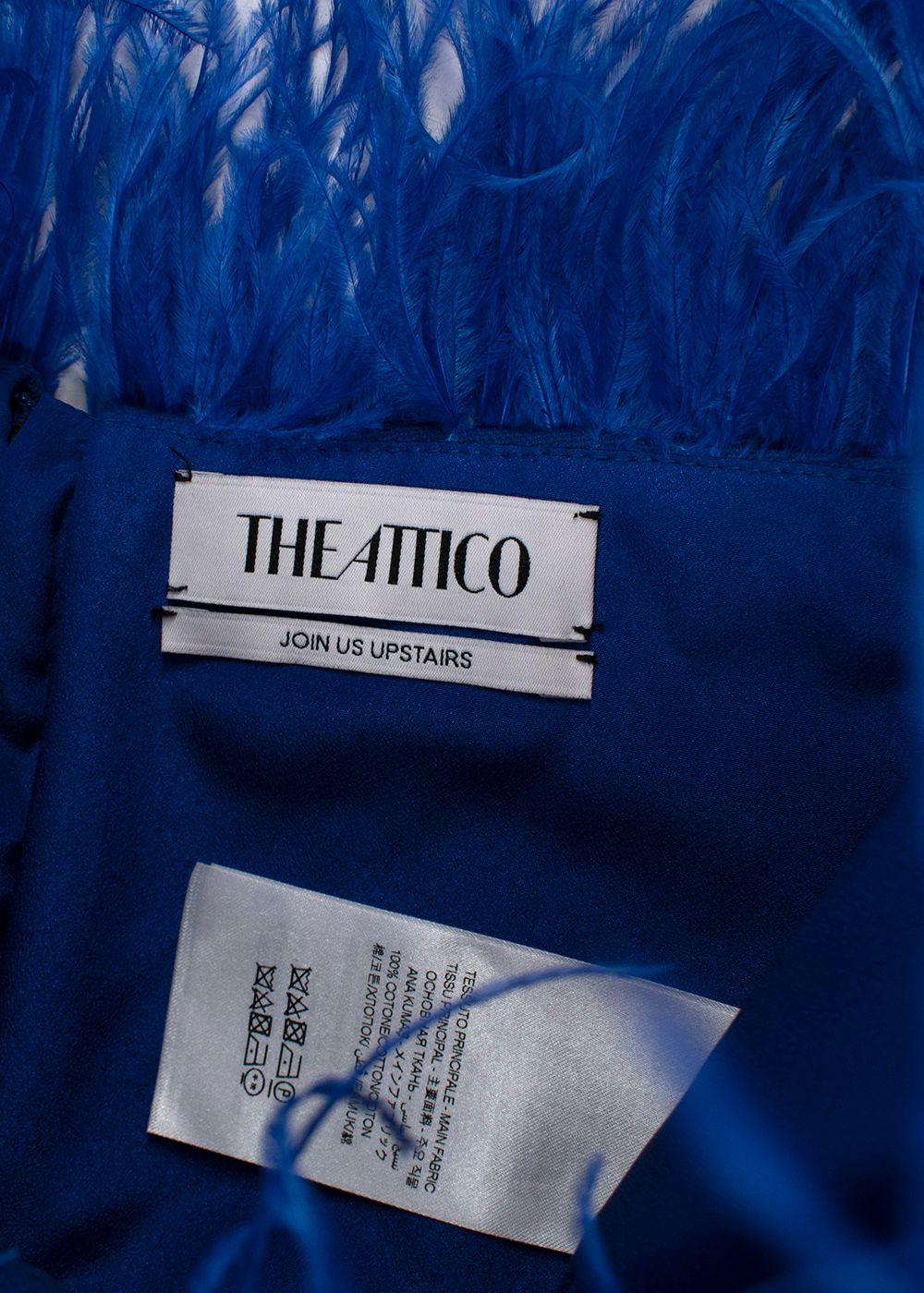 The Attico Electric Blue Feather Tube Top