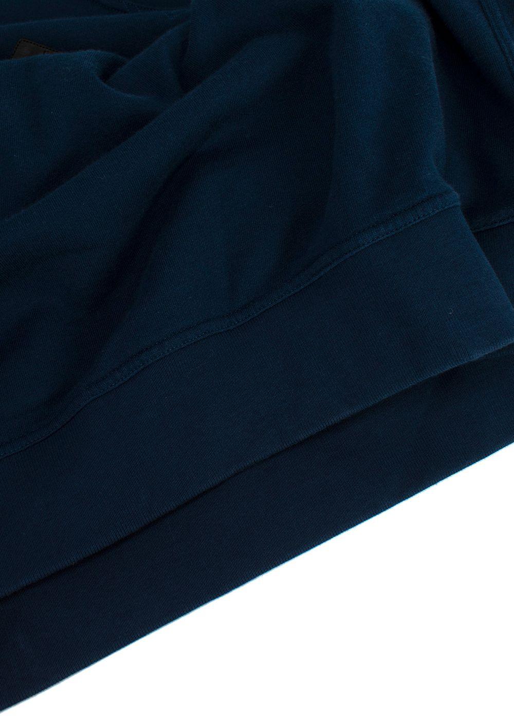 Hermes Navy Sweatshirt with Black Leather Detail