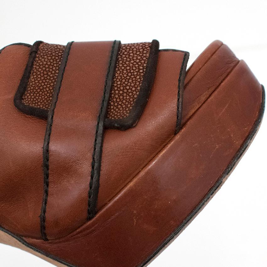 Chrissie Mom's Brown Platform Sandals