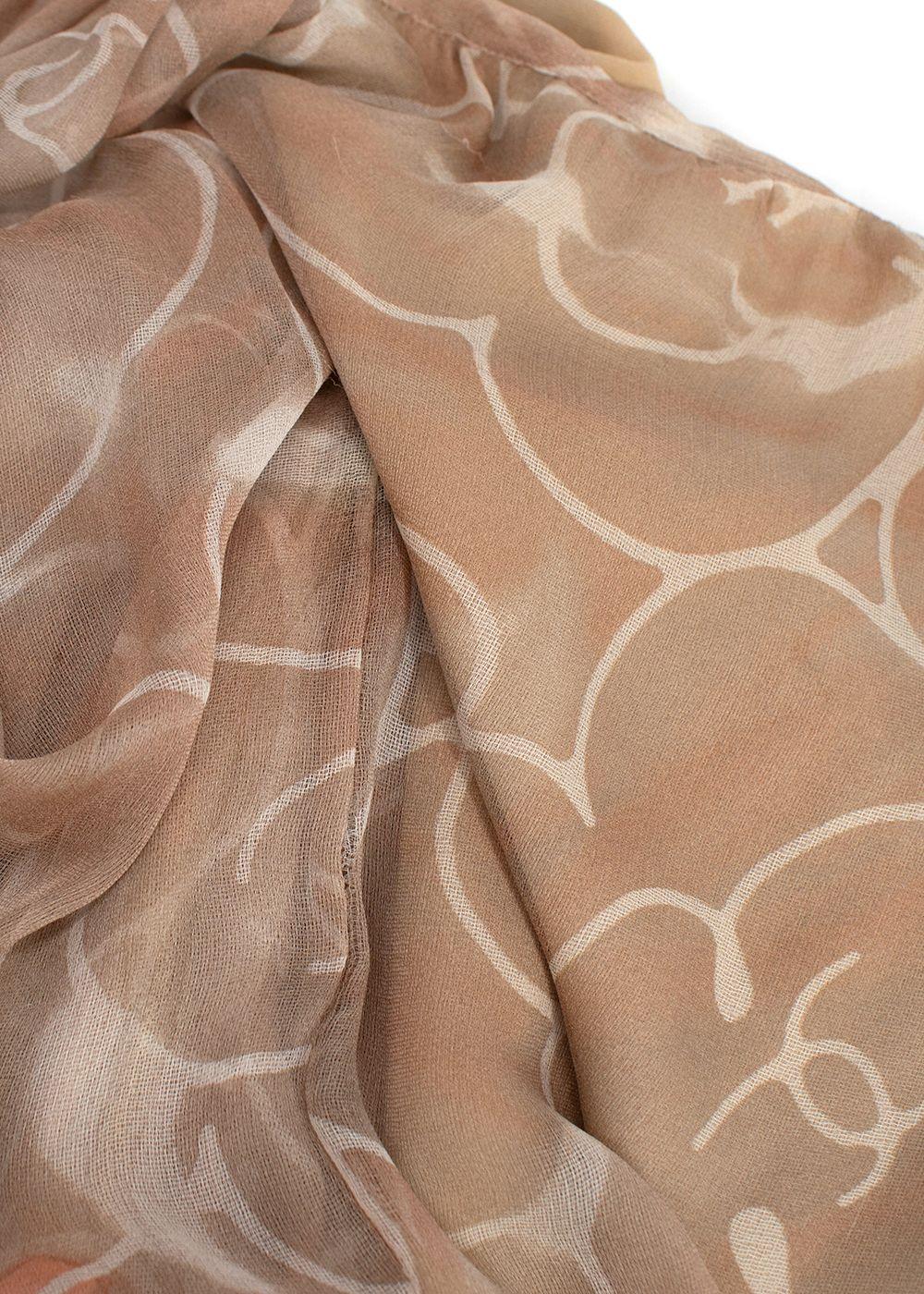 Chanel Vintage Silk Chiffon Camellia-Print Skirt