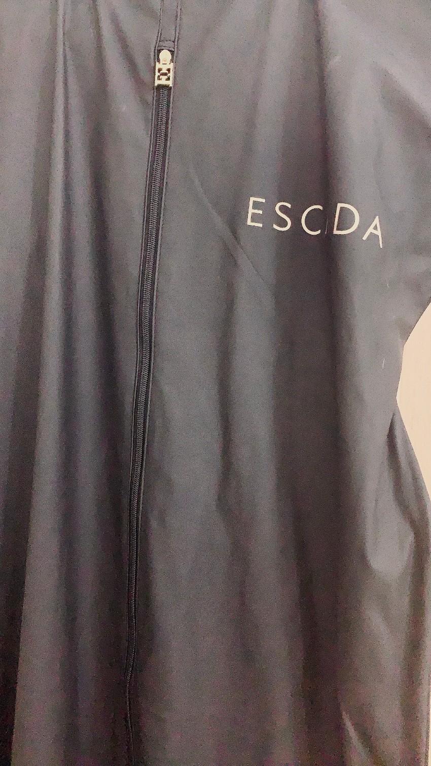 Escada red dress with black bead and sequin detail