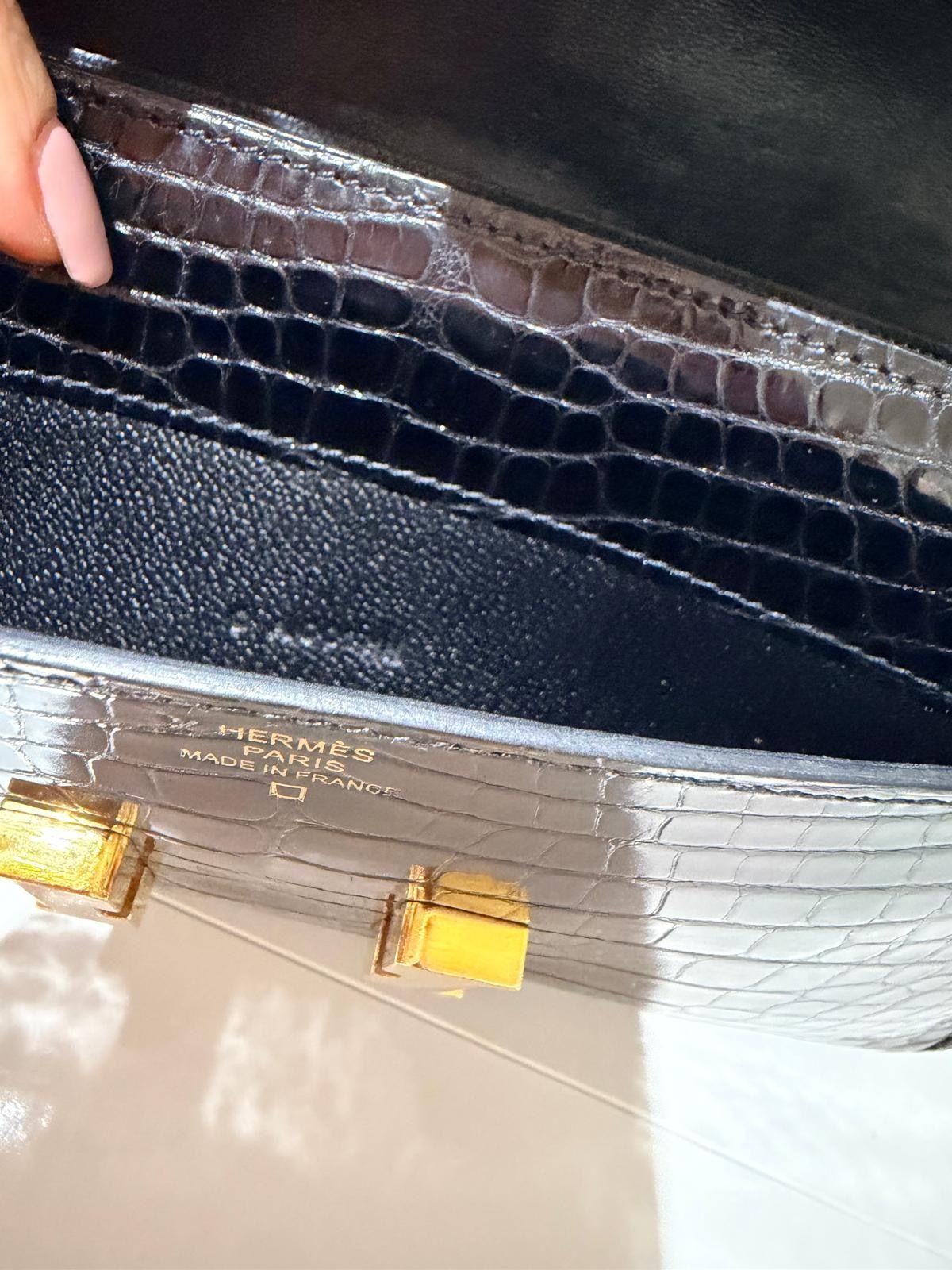 Hermes Alligator Black Constance Wallet